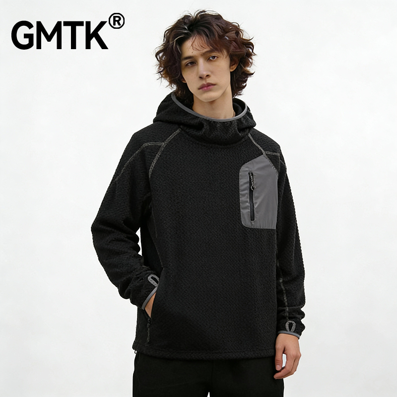 GMTK 连帽加绒卫衣日系复古学生百搭简约慵懒风男女拼接外套,男装,卫衣,淘宝优惠券,粉丝福利购,淘宝优惠卷