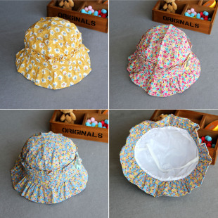 宝宝春季防风渔夫帽3小女孩夏天沙滩太阳帽儿童秋季帽公主盆帽1-2