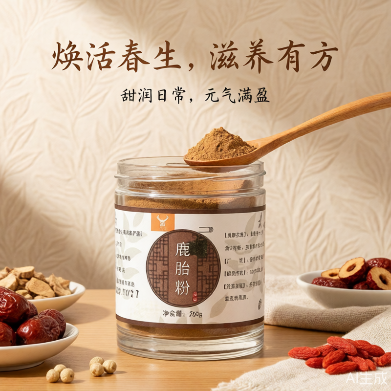 吉林梅花鹿鹿胎粉血胎鹿胎胎膏人参鹿血女卯巢保养更年气血膏