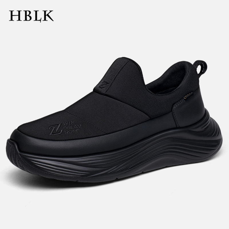 男鞋春季一脚蹬懒人布鞋男士真皮潮流百搭厚底增高黑色运动休闲鞋,流行男鞋,时尚休闲鞋,淘宝优惠券,粉丝福利购,淘宝优惠卷