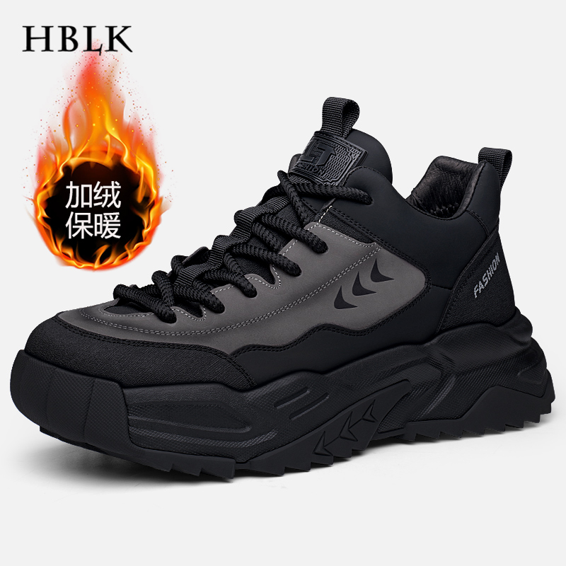 冬季真皮加绒男士运动潮鞋