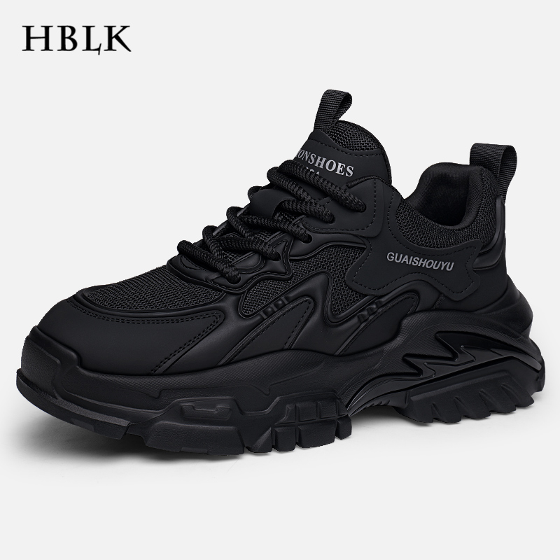 厚底百搭黑色男士运动鞋