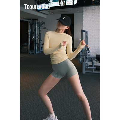 TD微透亲肤柔软马卡龙糖果色系 透气防晒无缝一体 户外运动长袖