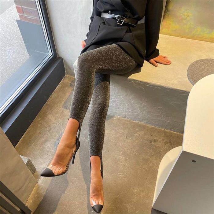 欧美性感亮丝高弹踩脚瑜伽裤打底裤运动裤女 Yoga pants leggings