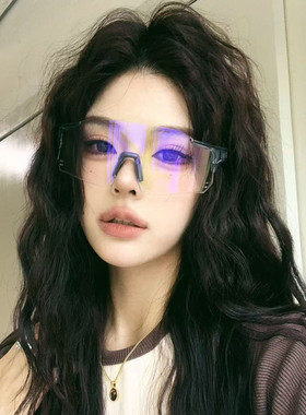 日夜两用无框登山骑行墨镜高级感休闲风红蓝变色潮滑雪挡风护目镜