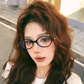 新款 平光镜 tr90书呆子金属椭圆近视眼镜架女文艺复古可配度数时尚