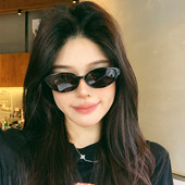 新款 小框复古猫眼墨镜女防紫外线遮阳眼镜街拍欧美时尚 潮流太阳镜