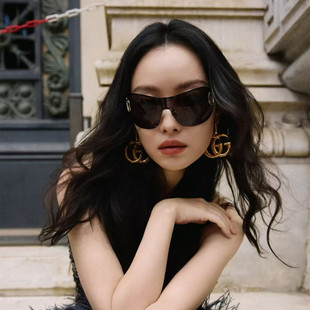 倪妮同款米兰时装周一体式大框墨镜女高级感潮个性防紫外线太阳镜