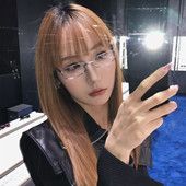 御姐风辣妹半框眼镜高级感金属细框平光镜素颜可配近视防蓝光镜片