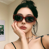 韩系红色墨镜2025新款 偏光太阳镜女款 拽姐防紫外线大框显瘦眼镜