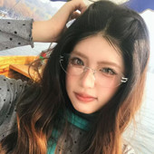 韩系新款 冷银无框眼镜男女高级感椭圆镜架ins风素颜神器可配近视