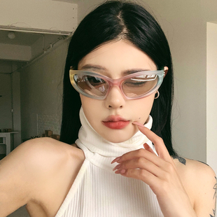 jennie同款 gm墨镜女款 欧美风猫眼糖果色Y2K户外运动骑行太阳眼镜