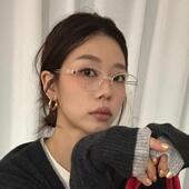 复古老钱风银边椭圆眼镜女素颜显脸小防蓝光港风时尚 镜框可配度数