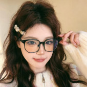 素颜显脸小防蓝光平光镜 个性 韩系新款 超大框黑框眼镜女高级感时尚