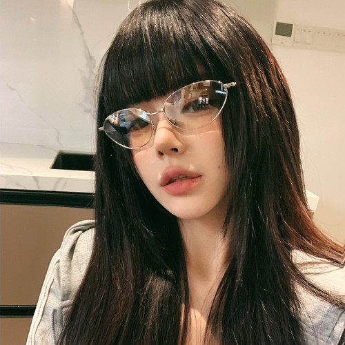 桔里防紫外线金属猫眼纯欲眼镜