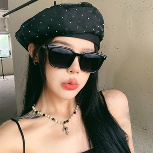 墨镜女辣妹大脸显瘦复古方形高级感太阳镜欧美风防紫外线男 gm新款