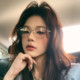 韩系银丝猫眼眼镜女气质显脸小高级感素颜神器眼镜框可配度数ins