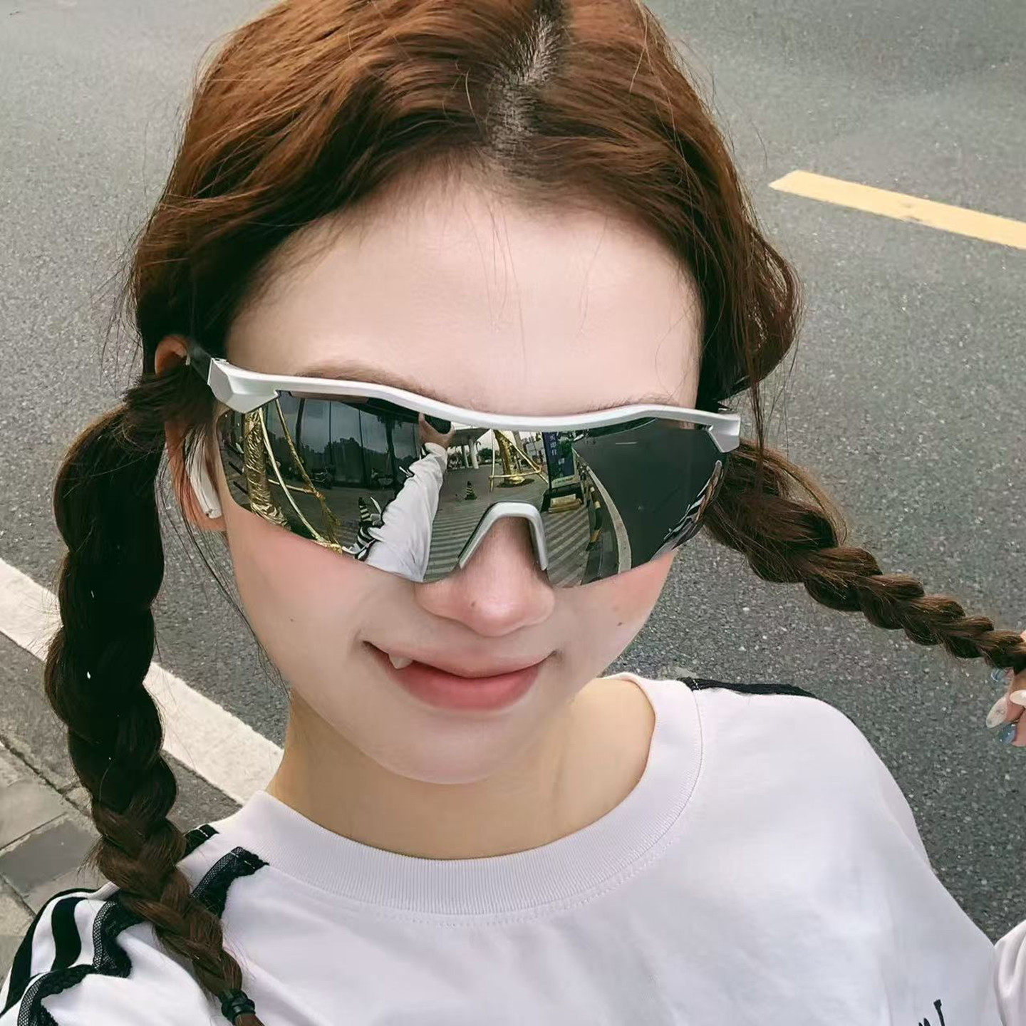 专业骑行运动眼镜男女高级感枪框反光镀膜登山攀岩运动防晒太阳镜