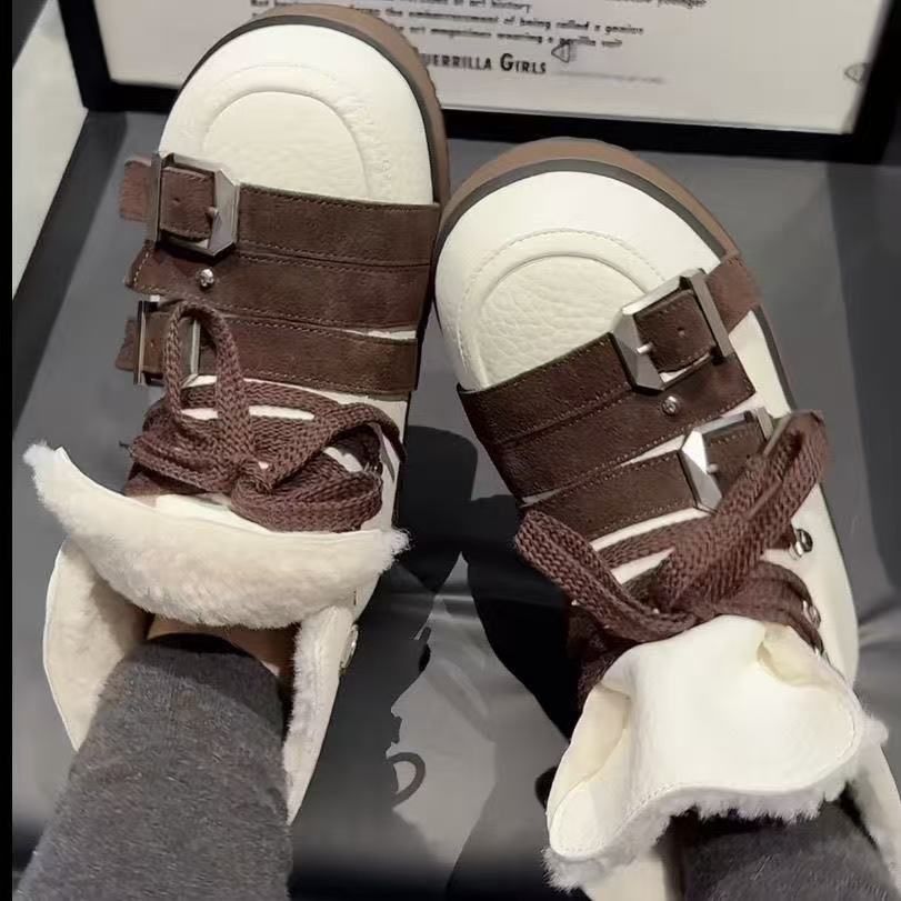 2025新款厚底雪地靴女冬季加绒保暖短靴2025新款加厚棉女鞋