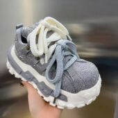 新款 厚底增高6㎝休闲时尚 百搭老爹鞋 2026秋季 女单鞋 真皮水钻绑带