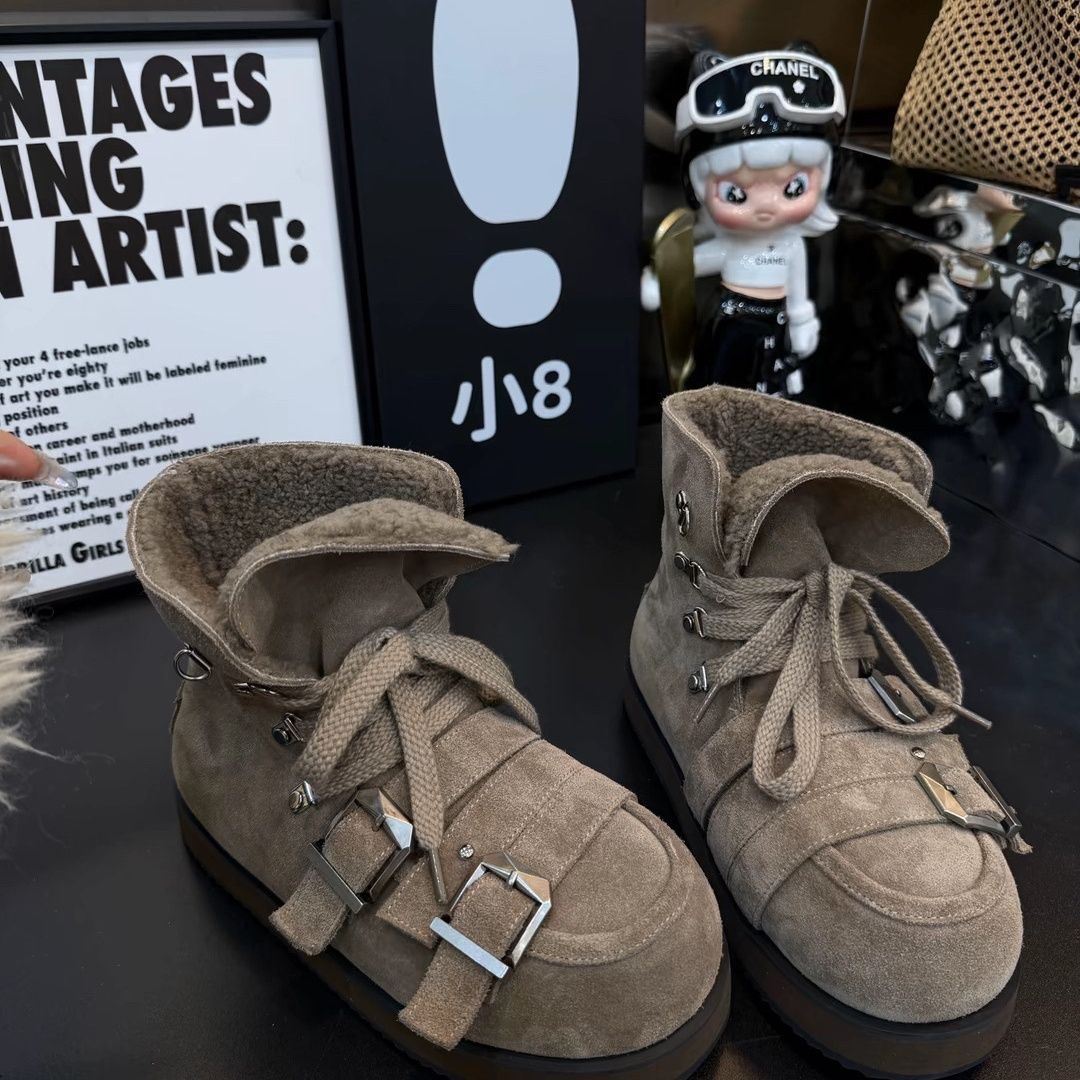 内增高雪地靴女冬2025真皮坡跟加绒加厚保暖小个子短痛靴棉鞋9cm