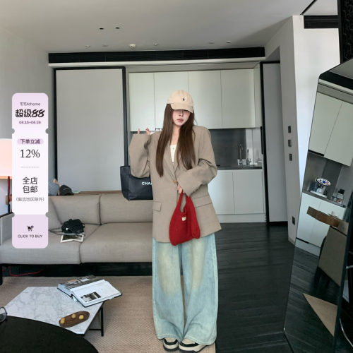 宅宅athome//威尔士往事 高级感廓形西装外套复古宽松休闲西服