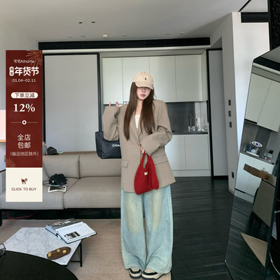 宅宅athome//威尔士往事 高级感廓形西装外套复古宽松休闲西服