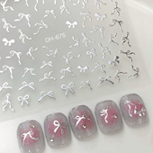 ins飘带网红美甲贴纸黑白蝴蝶结蝴蝶结指甲贴纸迷你短甲