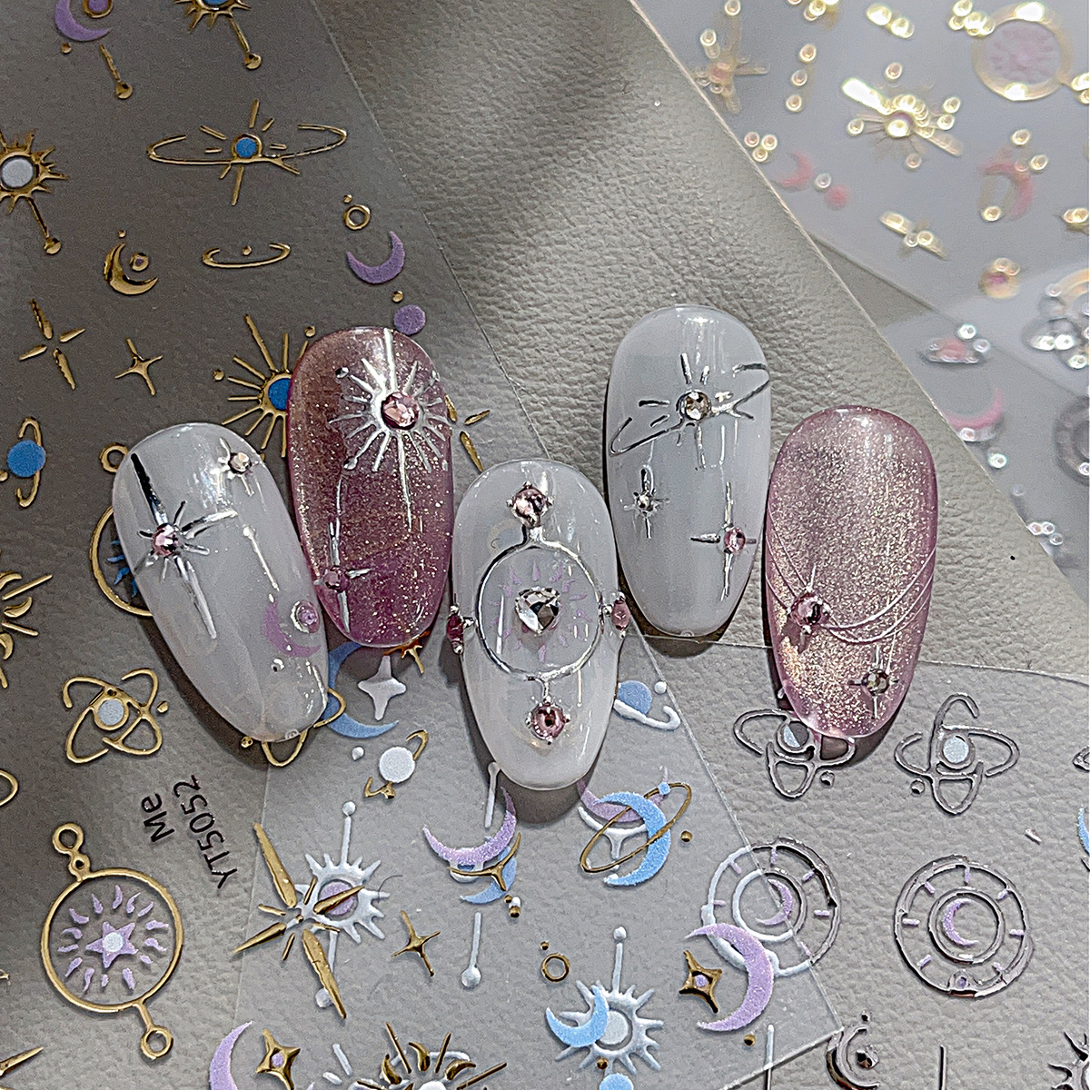 烫金星空美甲贴纸闪闪四芒星