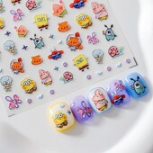 美甲贴浮雕背胶指甲贴指甲饰品系列胖大星卡通海绵宝宝立体