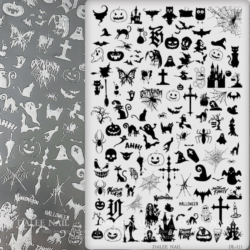 美甲印花钢板万圣节南瓜鬼脸