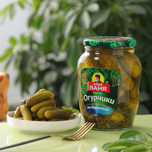 俄罗斯进口瓦尼亚老爹酸黄瓜腌制青瓜罐头青椒辣椒腌菜西餐下饭菜