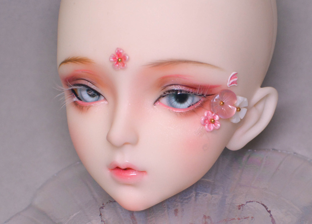 露生BJD/SD卷卷bjd代妆AS 柳如是水晶雕花桃花妆展示