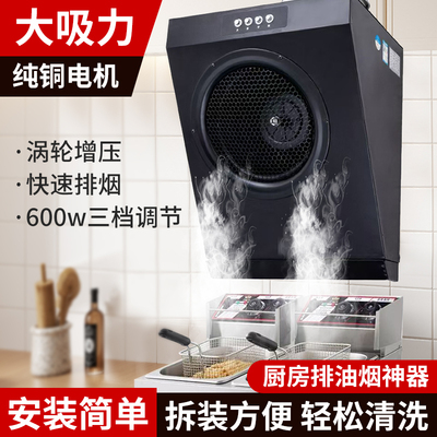 公寓写字楼小尺寸炸鸡汉堡商用油烟机家用油烟中小型直排强力静音