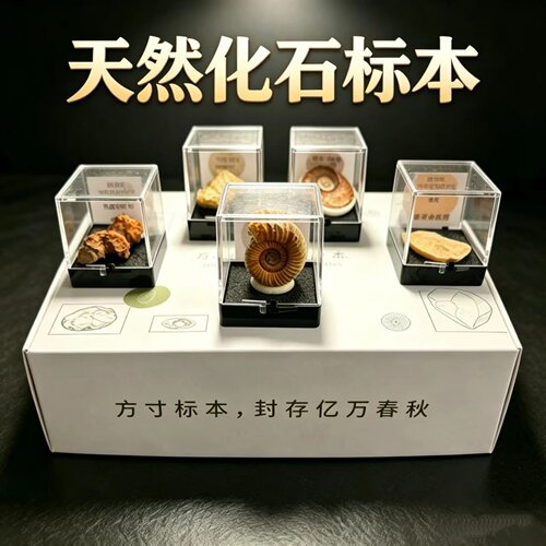 天然化石岩石地质标本儿童科普礼