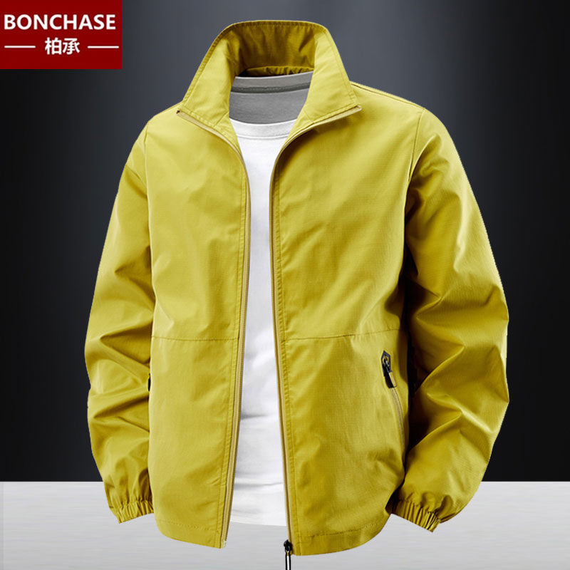 春秋季立领夹克男款宽松休闲