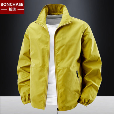 春秋季立领夹克男款宽松休闲