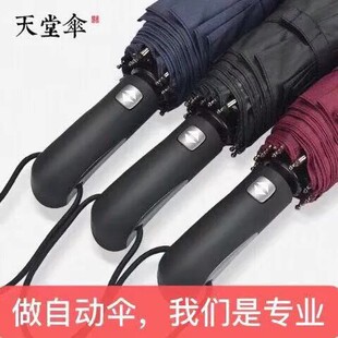 天堂雨伞全自动晴雨两用男双人三折叠抗风商务雨伞 天堂伞正品