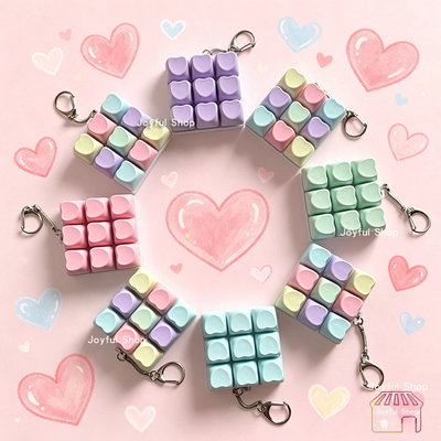 clicker keyboard fidget toy cute keychain pendant girl小玩具