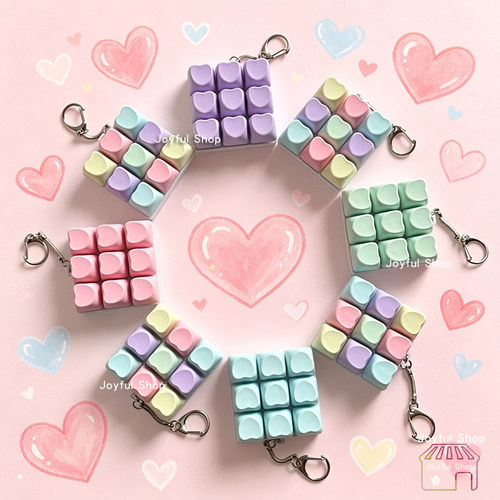 clicker keyboard fidget toy cute keychain pendant girl小玩具