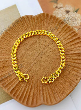 黄金粗链条手链复古时尚金包银朋克个性手环手链饰品配饰