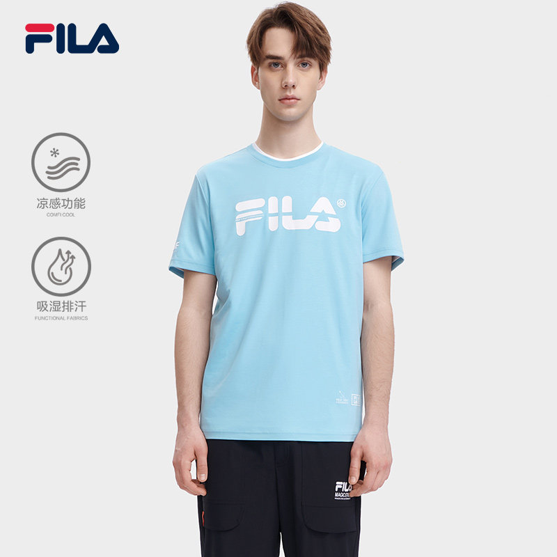 fila x magic stick斐乐经典大logot恤男新款休闲凉感运动短袖