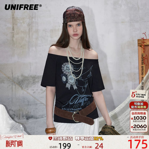 UNIFREE凉感一字肩短袖T恤