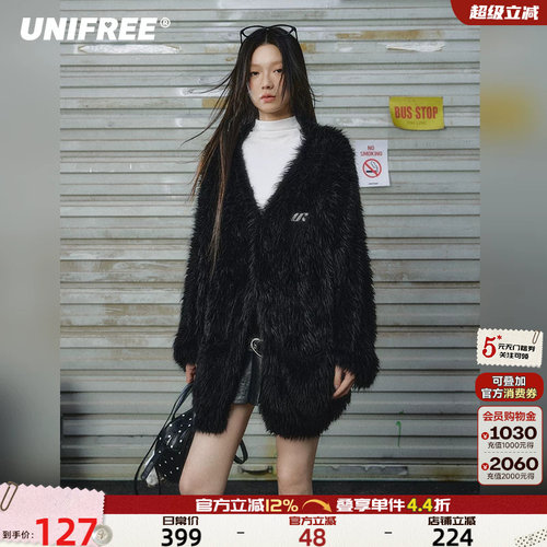 UNIFREEV领慵懒风毛针织衫