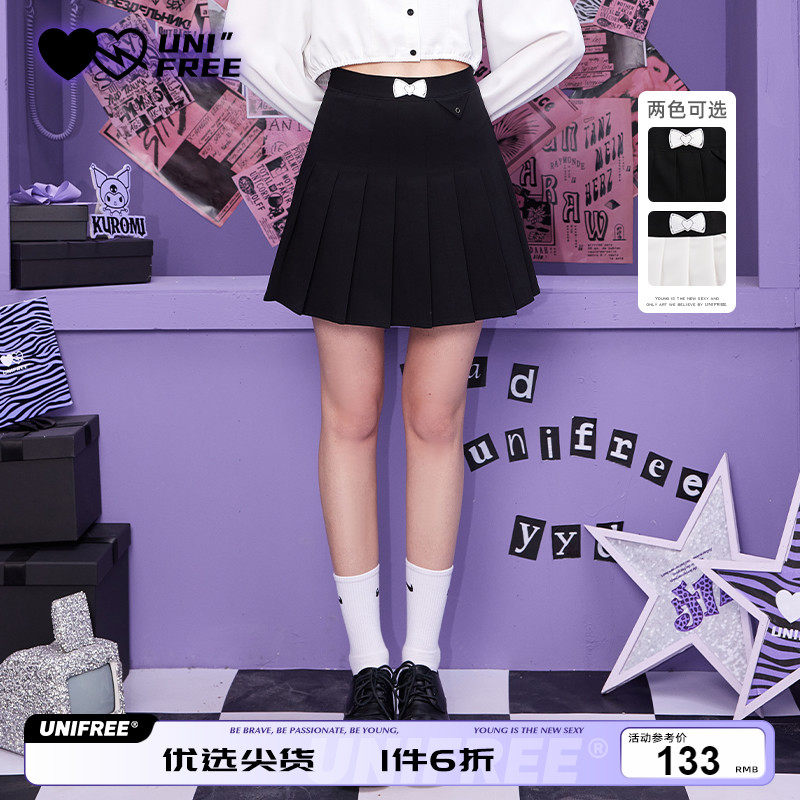 UNIFREE百褶裙黑色百搭jk学院风高腰中裙a字显瘦遮跨半身裙女春秋在类目 女装/女士精品, 半身裙中 - 来自Buy2taobao.com提供专业的淘宝代购服务