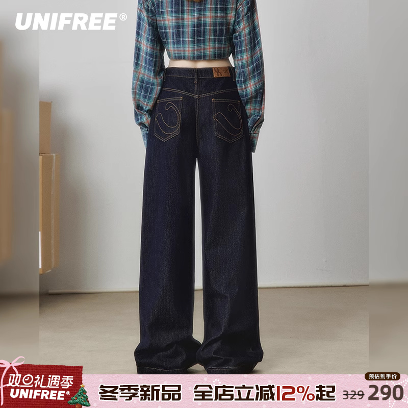 UNIFREE丹宁蓝加厚牛仔裤