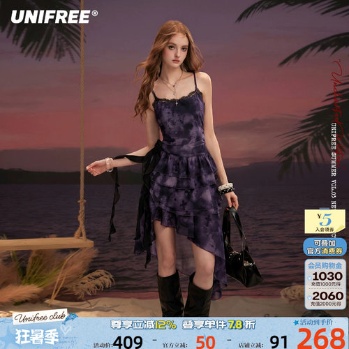 UNIFREE轻亚风雪纺连衣裙