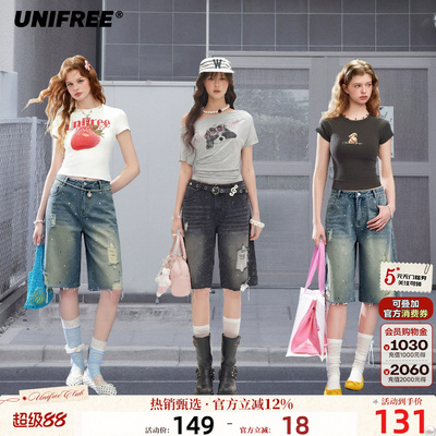 UNIFREE印花短袖T恤休闲上衣