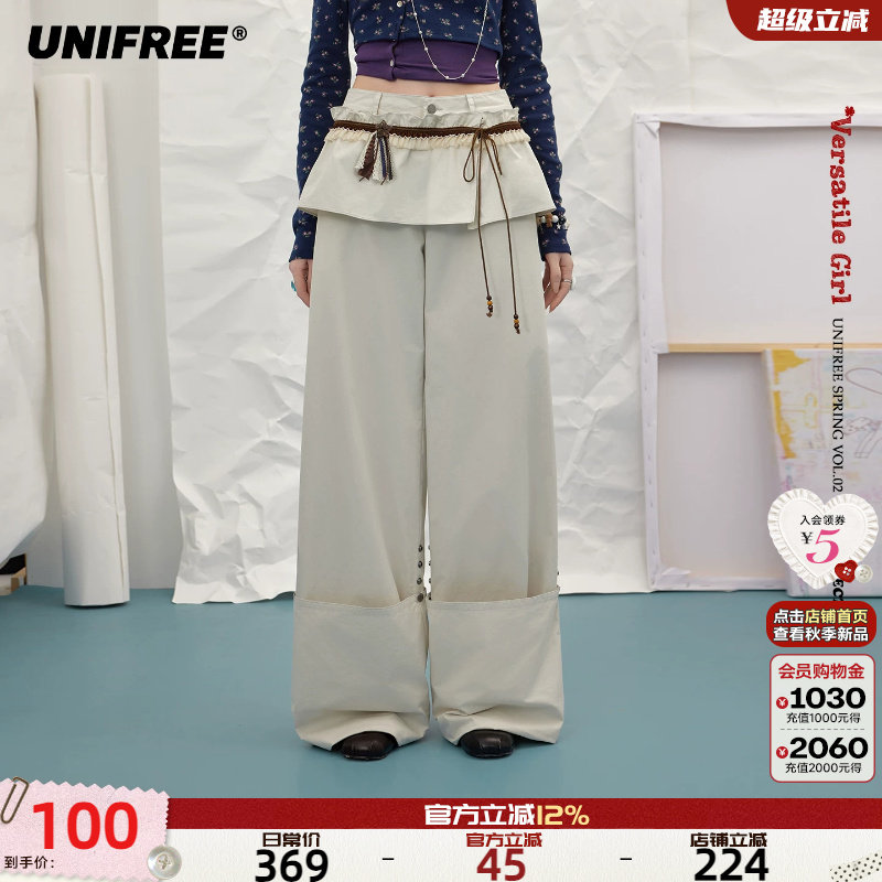 UNIFREE复古阔腿休闲裤图片