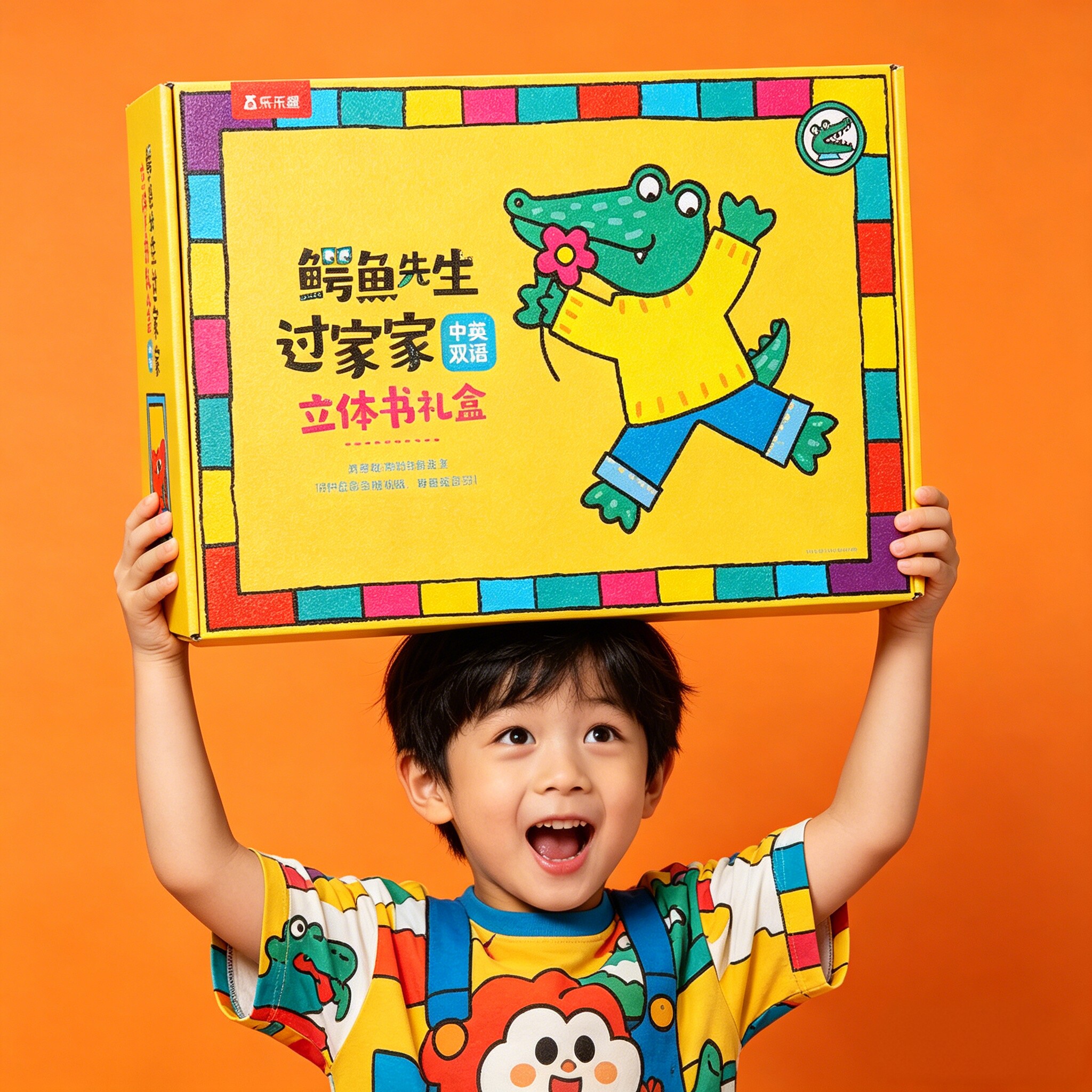 【儿童礼物】鳄鱼先生立体书礼盒送小朋友孩子创意早教机关游戏书低幼儿童玩具益智3到6岁六一节日周岁生日礼品绘本过家家房子书籍